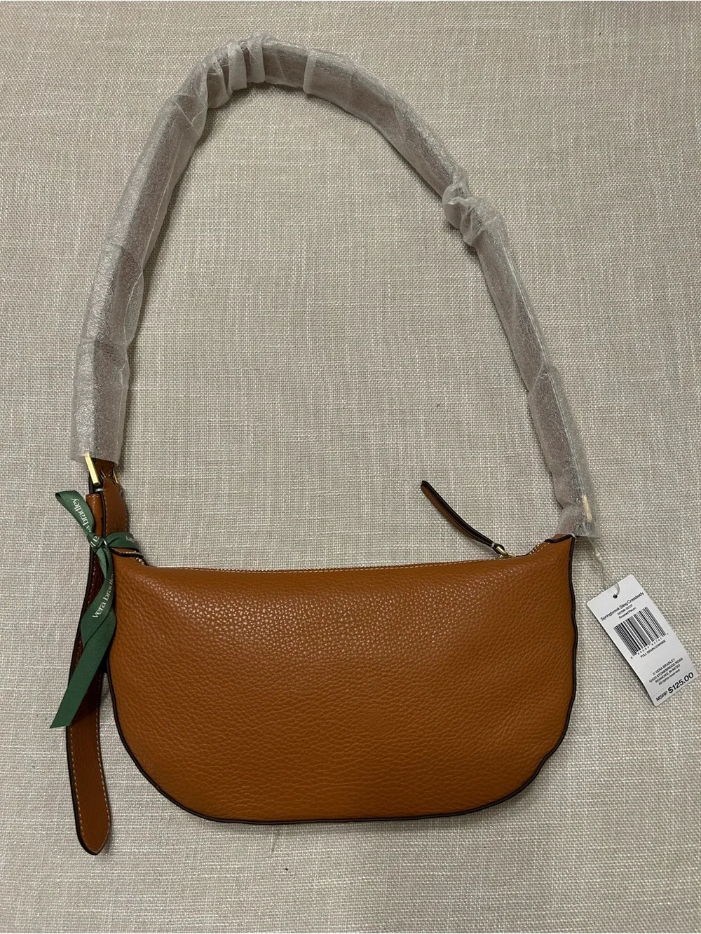 Vera Bradley Pebbled Leather Crossbody - Caramel Brown